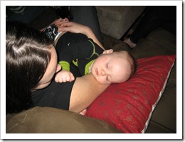 Sweet Baby Reid in Momma's arms, 1-23-10