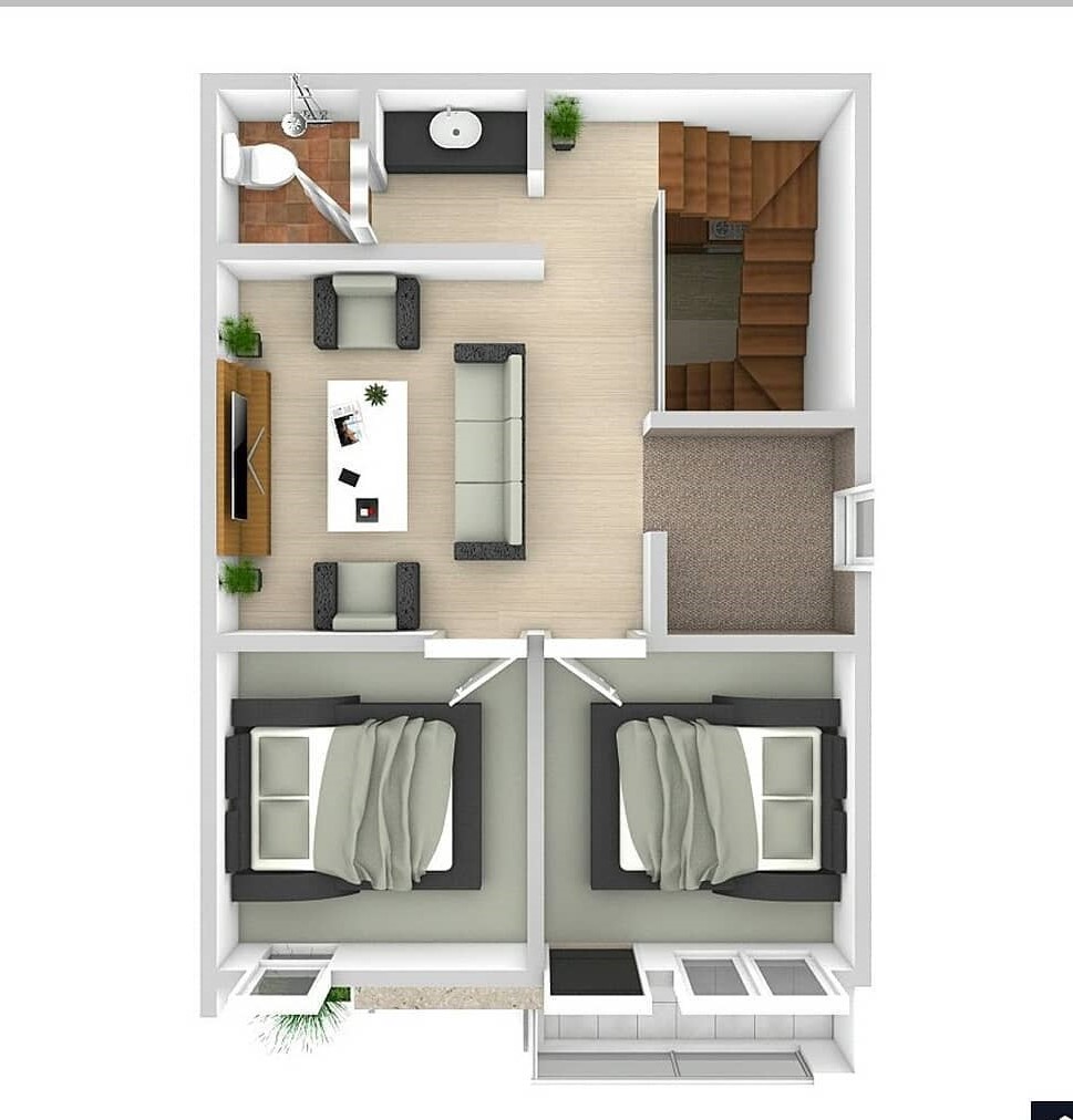 Desain Dan Denah Rumah 2 Lantai Dengan Luas Lahan 6 X 10 M Walaupun Kecil Tapi Tampil Elegan Homeshabbycom Design Home Plans