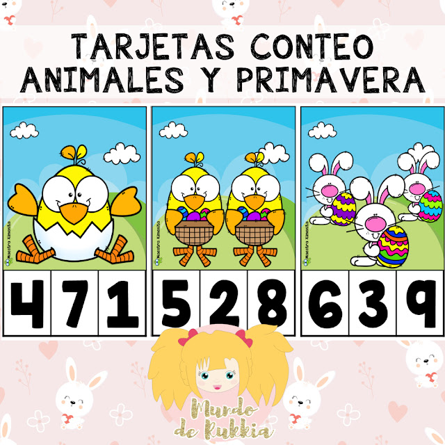 tarjetas-conteo-primavera-animales-preescolar