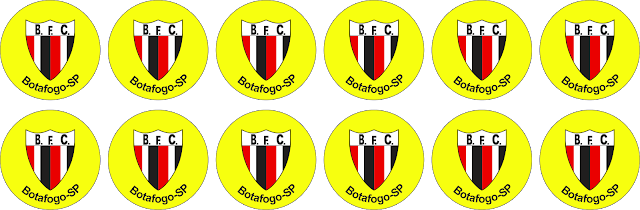 GULIVER BOTAFOGO SP ESCUDO BOTÃO ARTE BOTÃO ADESIVO GULIVER ESCUDINHO ANTIGO BOTAFOGO SP