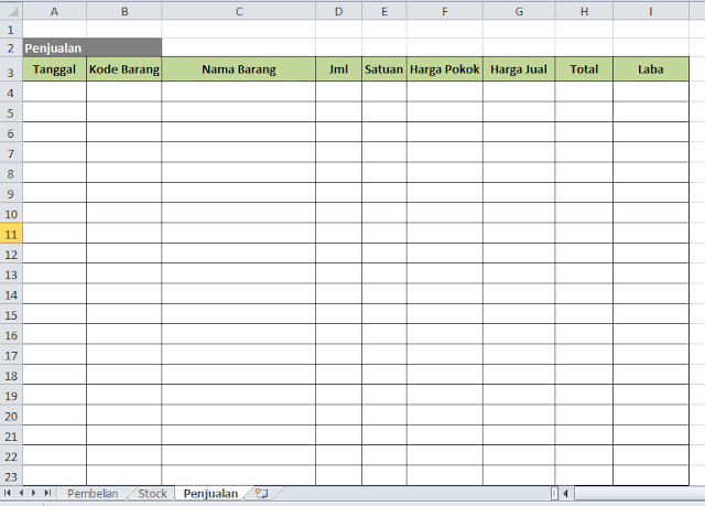 cara membuat aplikasi stok barang dengan excel