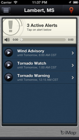 Imap weather screen
