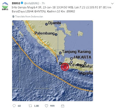 Statistik Gempa di Lebak, Banten - Blog Mas Hendra