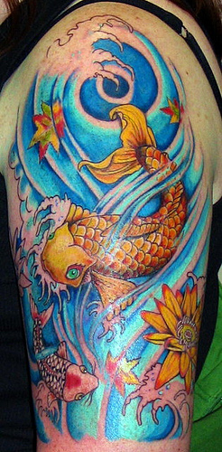 a pair of koi fish tattoo.