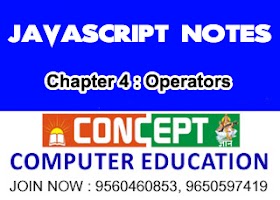 Chapter 4 : JavaScript Operators