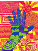 Cool hand with Warm Background. 2 student examples from 6th grade (hotcoolhandsdevinc)
