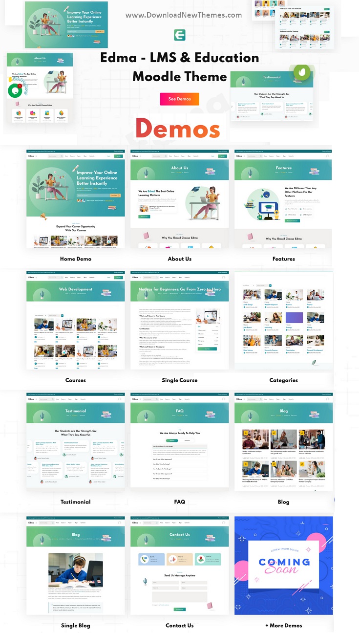 Edma - Moodle 4+ LMS Education Theme Review