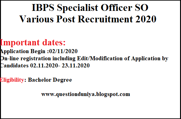 ibps specialist officer