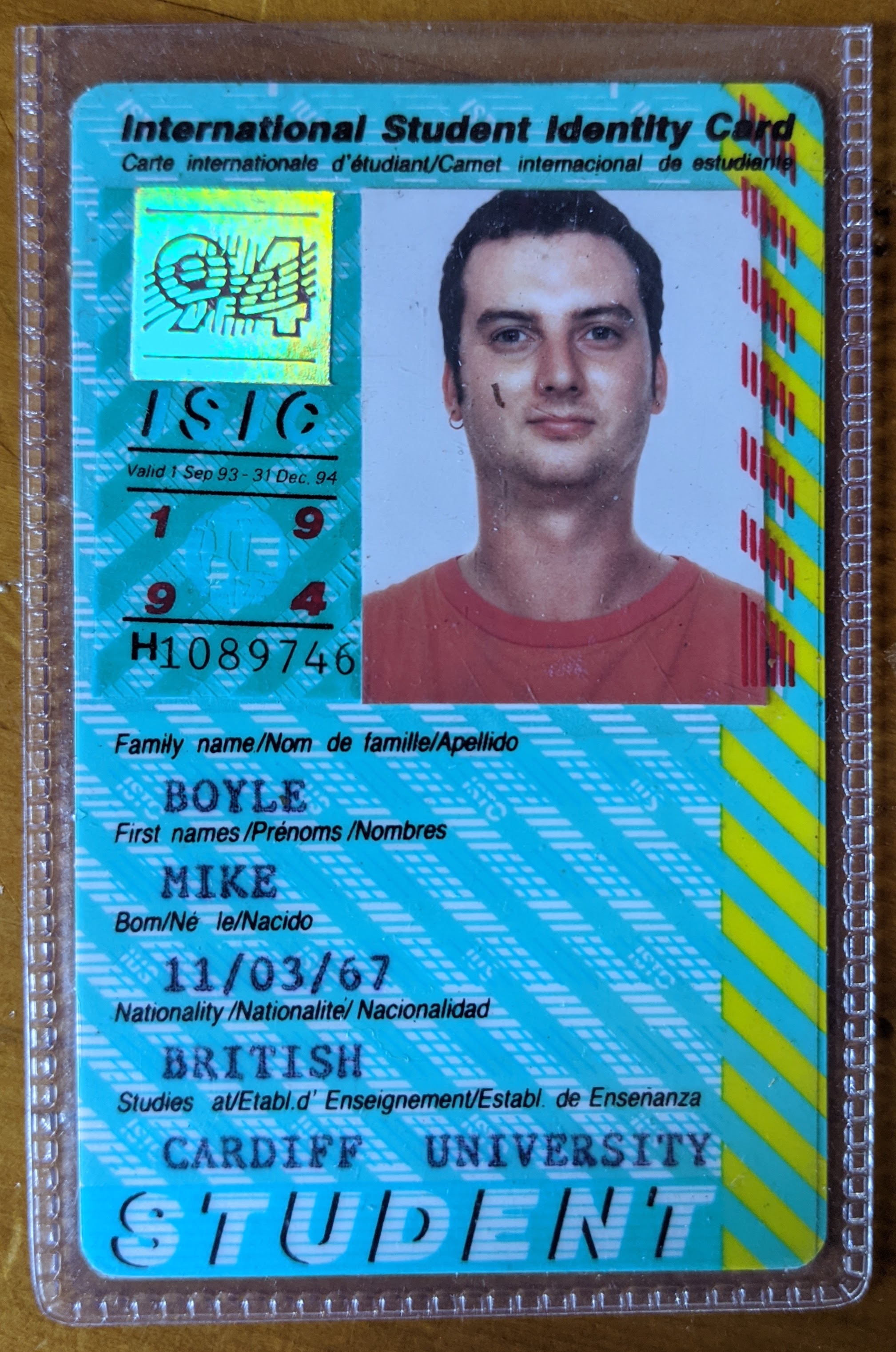 Early 1990s fake student ID card from Thailand