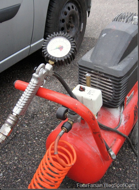 Däckskifte sommardäck kompressor