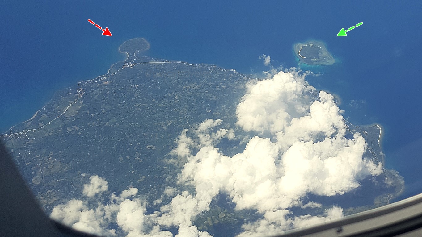 Aerial view of Jurao-jurao and Nogas Island of Anini-y Iloilo