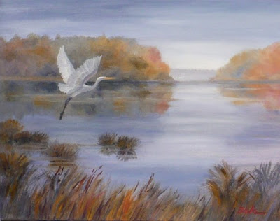 Great Egret oil painting