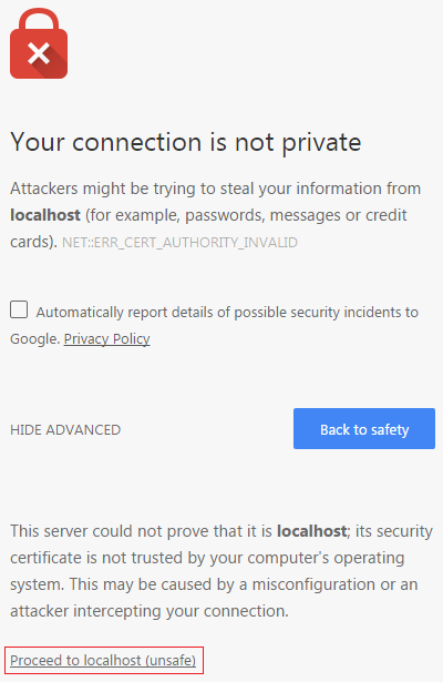 visual studio ssl localhost