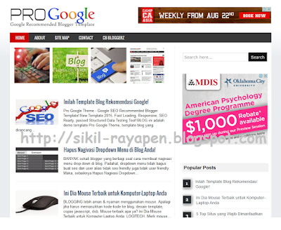 Pro Google Theme - Template Blog Rekomendasi Google