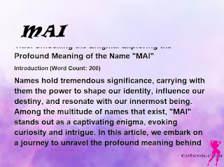 meaning of the name "MAI"