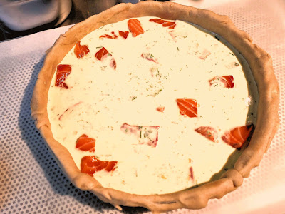 tarte au saumon et gambas