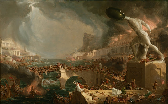 Картина Томаса Коула «Разрушение» из серии «Курс империи», 1836 г.