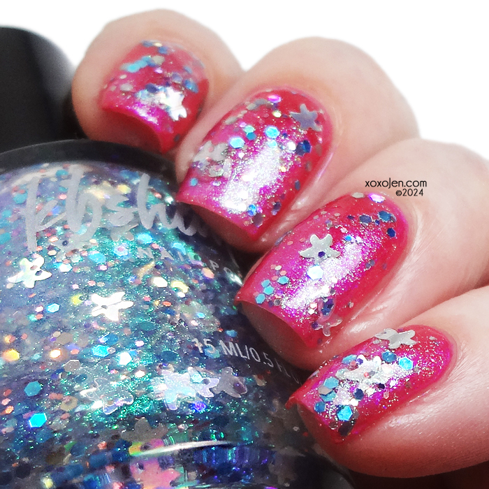 xoxoJen's swatch of KBShimmer Super Star over Dressed To Kill