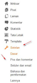 Setting Bloger Menu