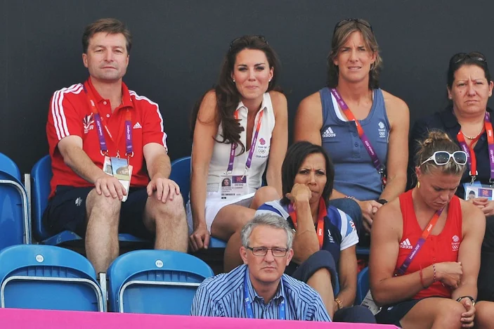 Kate Middleton watches an Olympic hockey game with enthusiasm