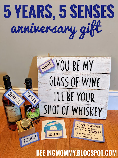 5 year wedding anniversary gift idea, 5 year wedding anniversary, wedding gift idea, 5 senses gift, five year wedding gift, five year anniversary gift, five gifts, gift sayings, fun gifts, gifts for him, gifts for her, gifts, anniversary gift, theme gifts, wood gift, unique gift, smell gift, taste gift, creative gift idea, personalized gift, wedding anniversary, wood gift, five year wood gift