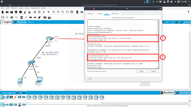 Konfigurasi Ip address Router