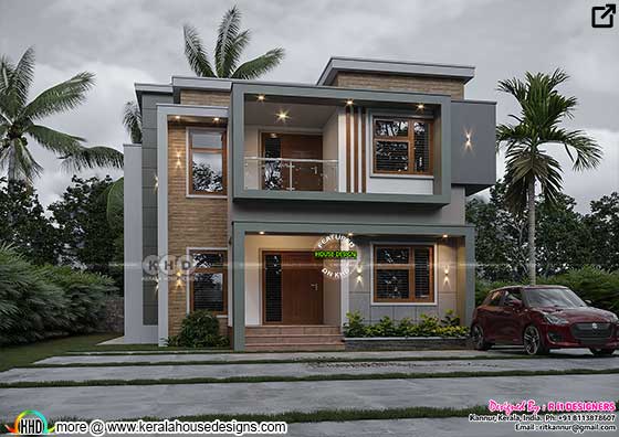 Sober color modern house rendering
