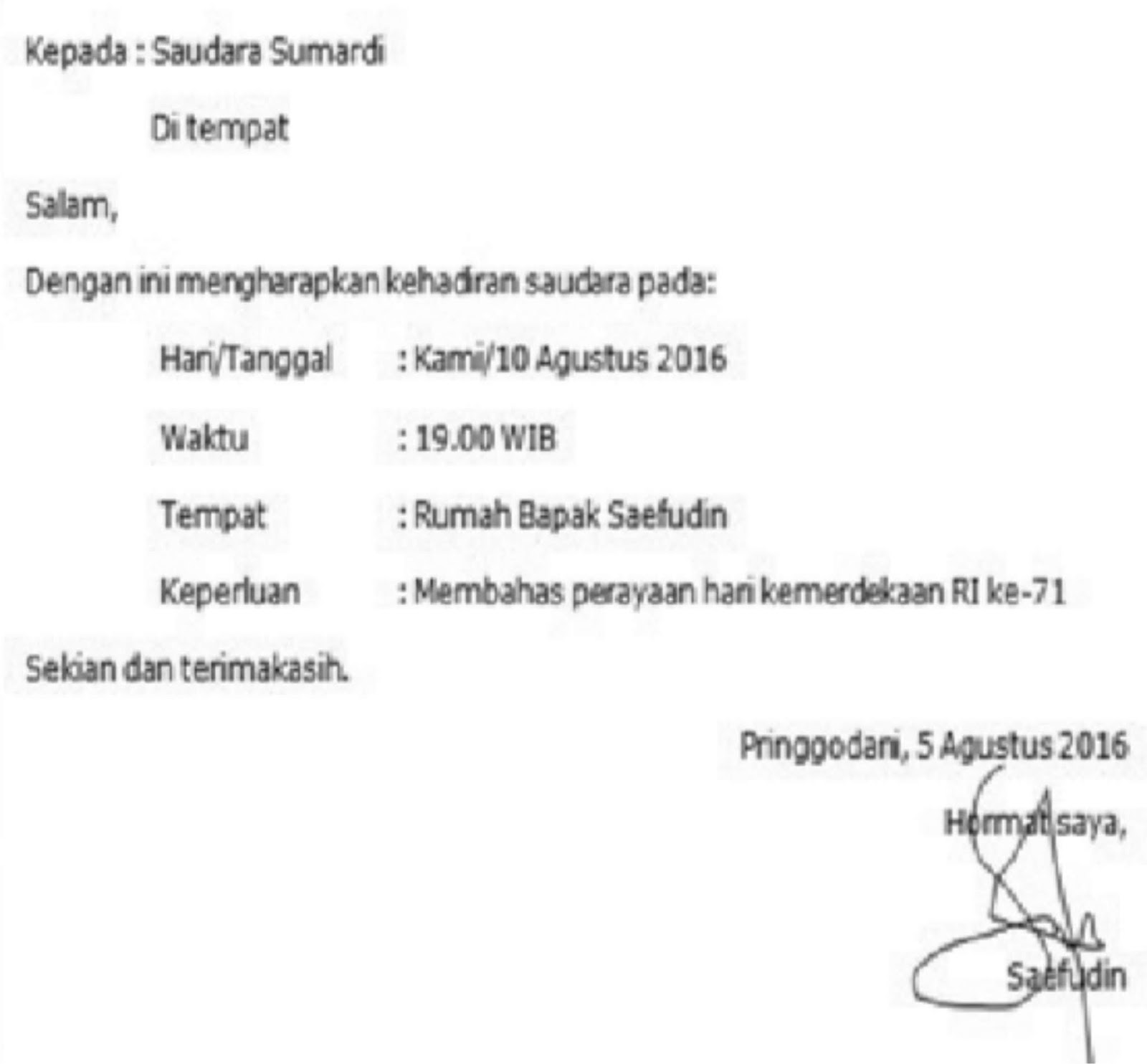 Perbedaan Undangan Setengah Resmi - Dunia Sekolah ID