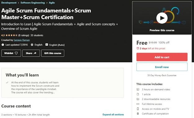 [100% Off] Agile Scrum Fundamentals+Scrum Master+Scrum Certification| Worth 19,99$