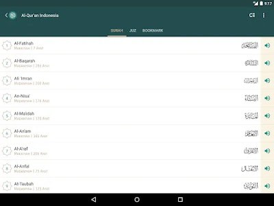tampilan aplikasi al quran