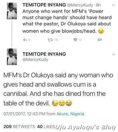 “Women Who Give “Bl0wjobs” Are Cannibals And They Have Dined With The Devil” – Pastor DK Olukoya Tells Members