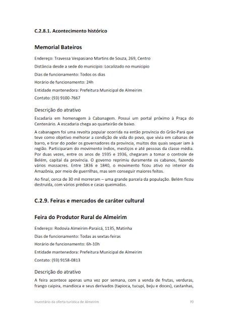 INVENTÁRIO DA OFERTA TURÍSTICA HIERARQUIZAÇÃO DE ATRATIVOS DIAGNÓSTICO DA INFRAESTRUTURA DE TURISMO RELATÓRIO DE OPORTUNIDADES DE NEGÓCIOS 2014.1. -  C.1.  Atrativos naturais