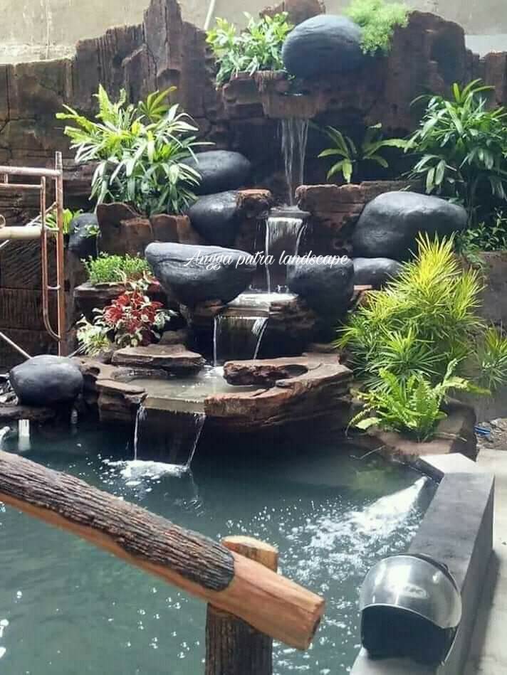 Jasa pembuatan kolam tebing | kolam ko,i | relief, air terjun di blitar