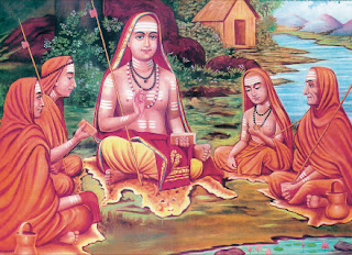 image of jagadguru Adi Sankara with his four disciples
