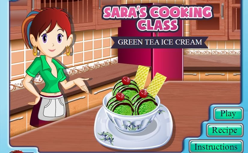 Kelas Memasak Sarah - Membuat es krim teh hijau 