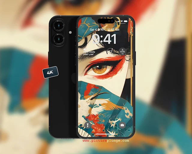 Geisha Eye Art – Elegant Japanese Style 4K Wallpaper