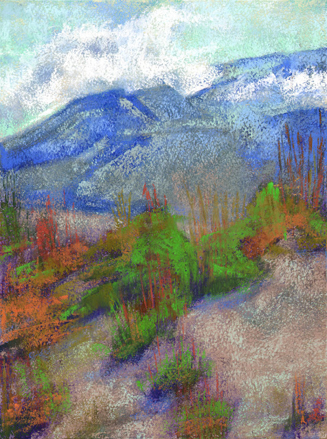 pastel drawing painting mount st helens artist janine aykens