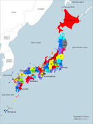 Map of Japan by prefecture; Chiba is #12 while Tokyo is the orangecolored # . (japan map)