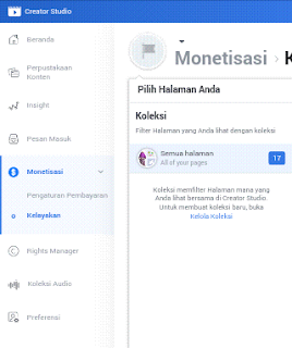 Tes kelayakan monetisasi video fanspage facebook