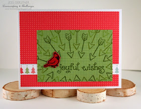 Christmas Cards by Jess Gerstner using Lawn Fawn Joy to the Woods and Blue Skies