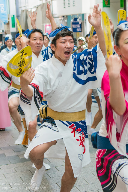 天翔連、高円寺パル商店街での流し踊り、男踊りの写真 1