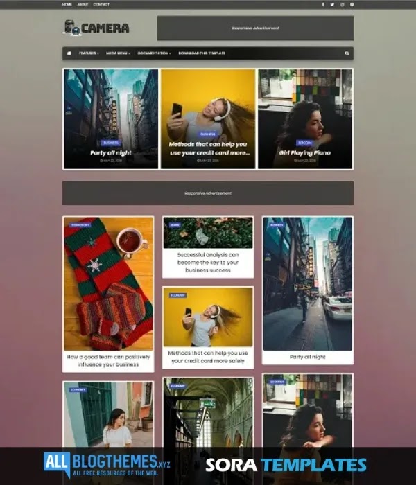 Camera Responsive Premium Blogger Template