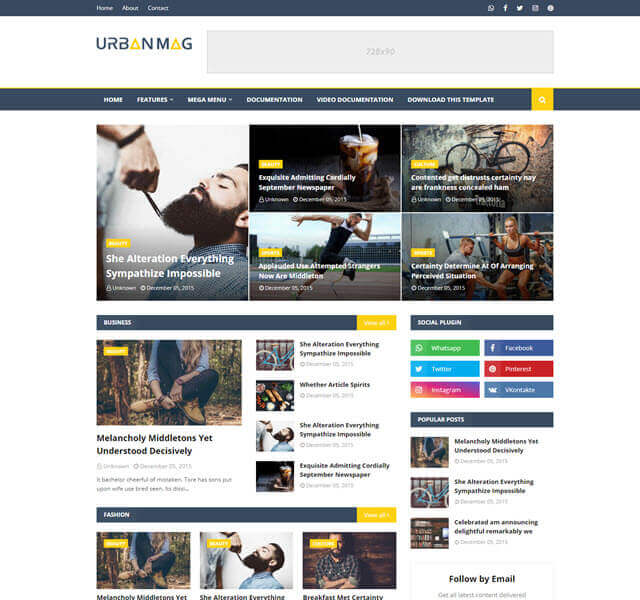 urban mag free magazine template for blogger