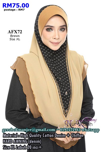 TUDUNG AFINA NURKASIH HARD AWNING XL