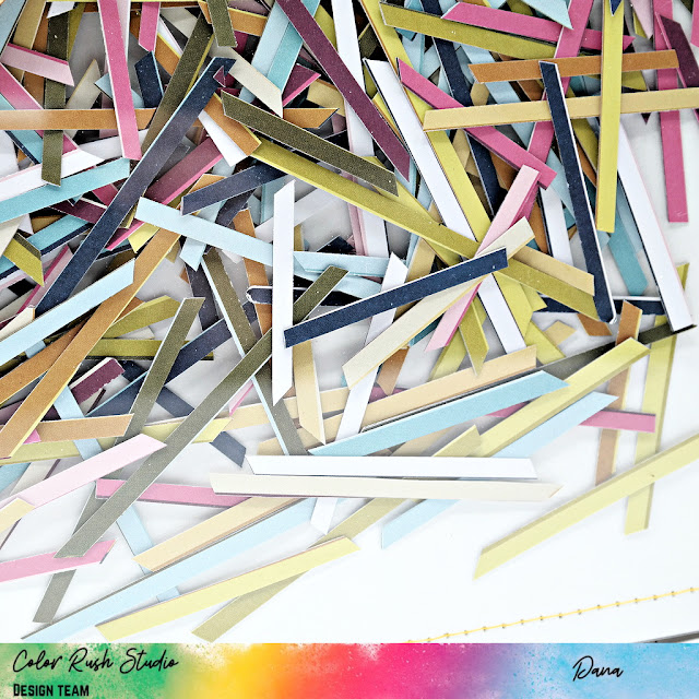 How to create a 12x12 shaker base for a scrapbook page using white cardstock and an acetate sheet, filled with DIY confetti created from paper strips.