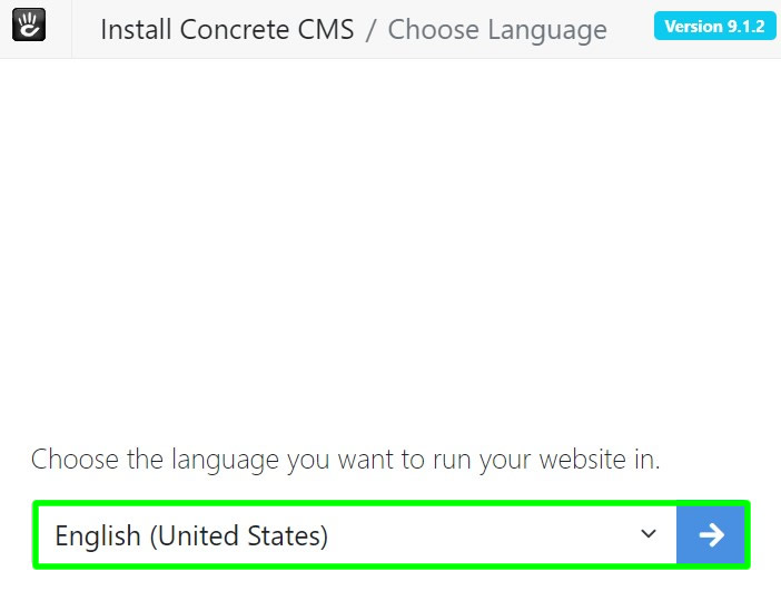 select language for concrete cms installation