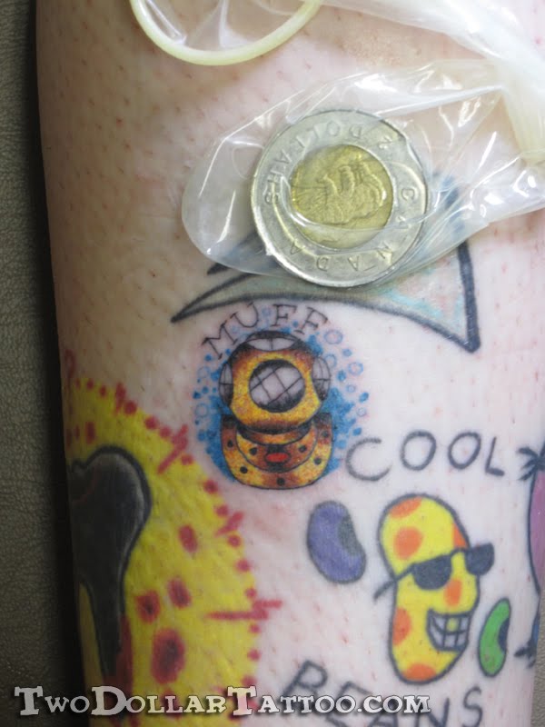 Two Dollar Muff Diver Tattoo By Chris Hall