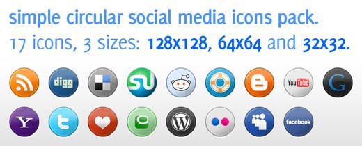 Simple Circular Social Media Icons