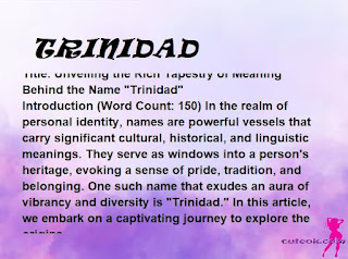 meaning of the name "TRINIDAD"