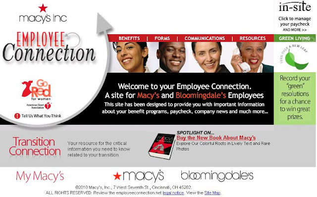 ... insite login, macys insite website, Macy's Insite Employee Connection